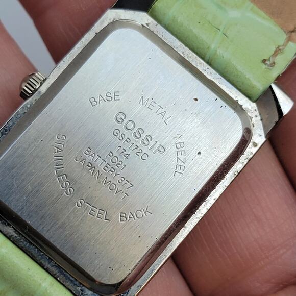 Vintage Watches Gossip Green Strap Quartz Watch with Silver Rectangular Case - Picture 8 of 10